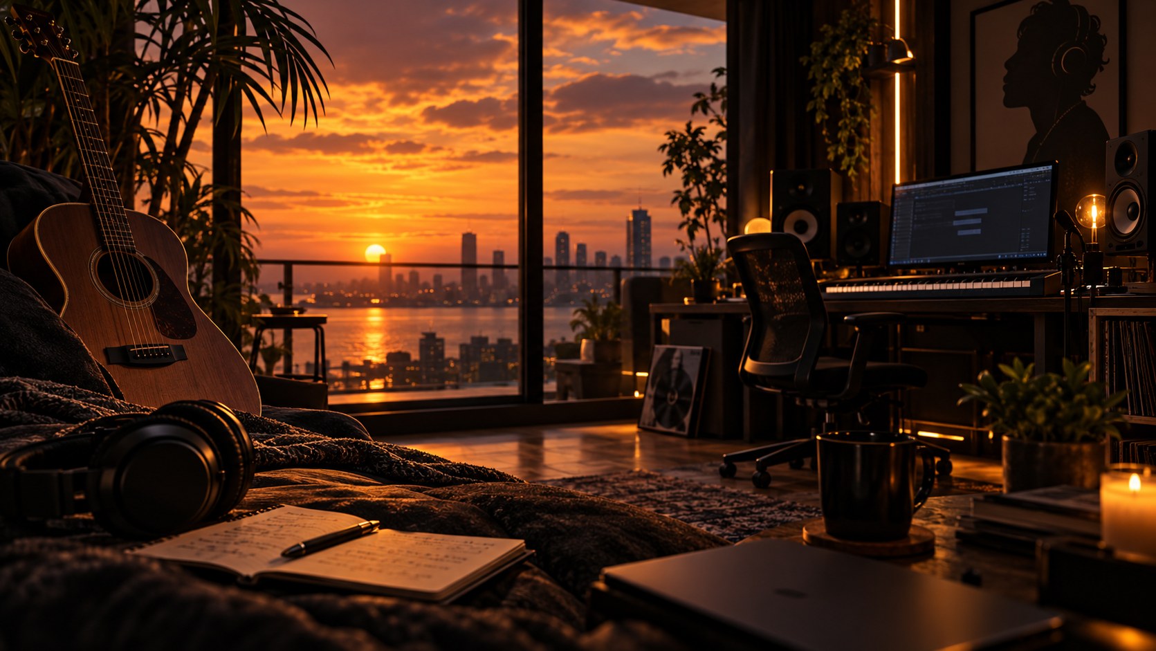 Studio at sunset